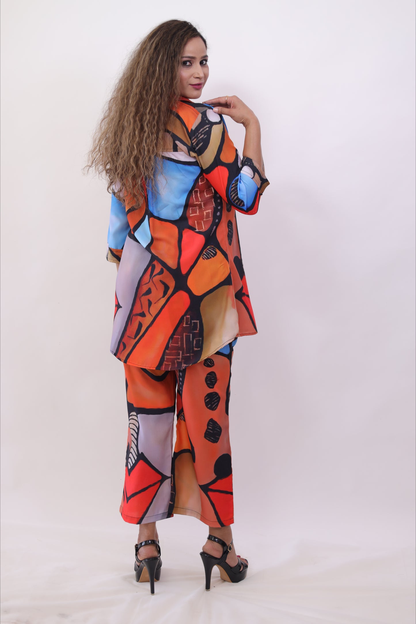 Black digital printed fusion designer (set of 2) co-ord set
