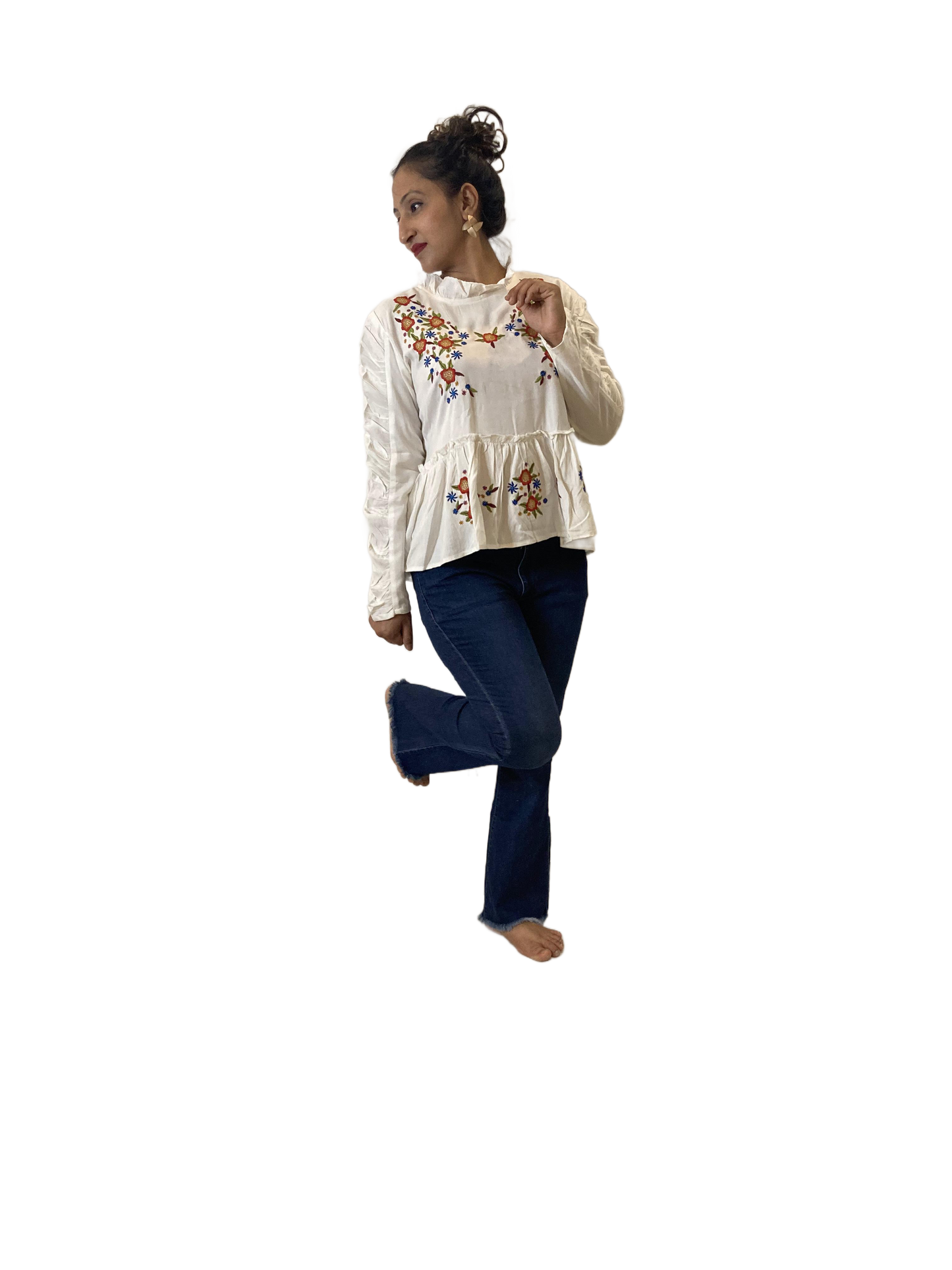 Cream Western cotton Top