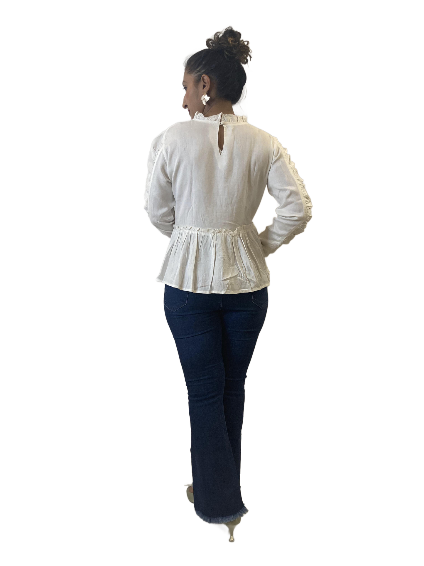 Cream Western cotton Top
