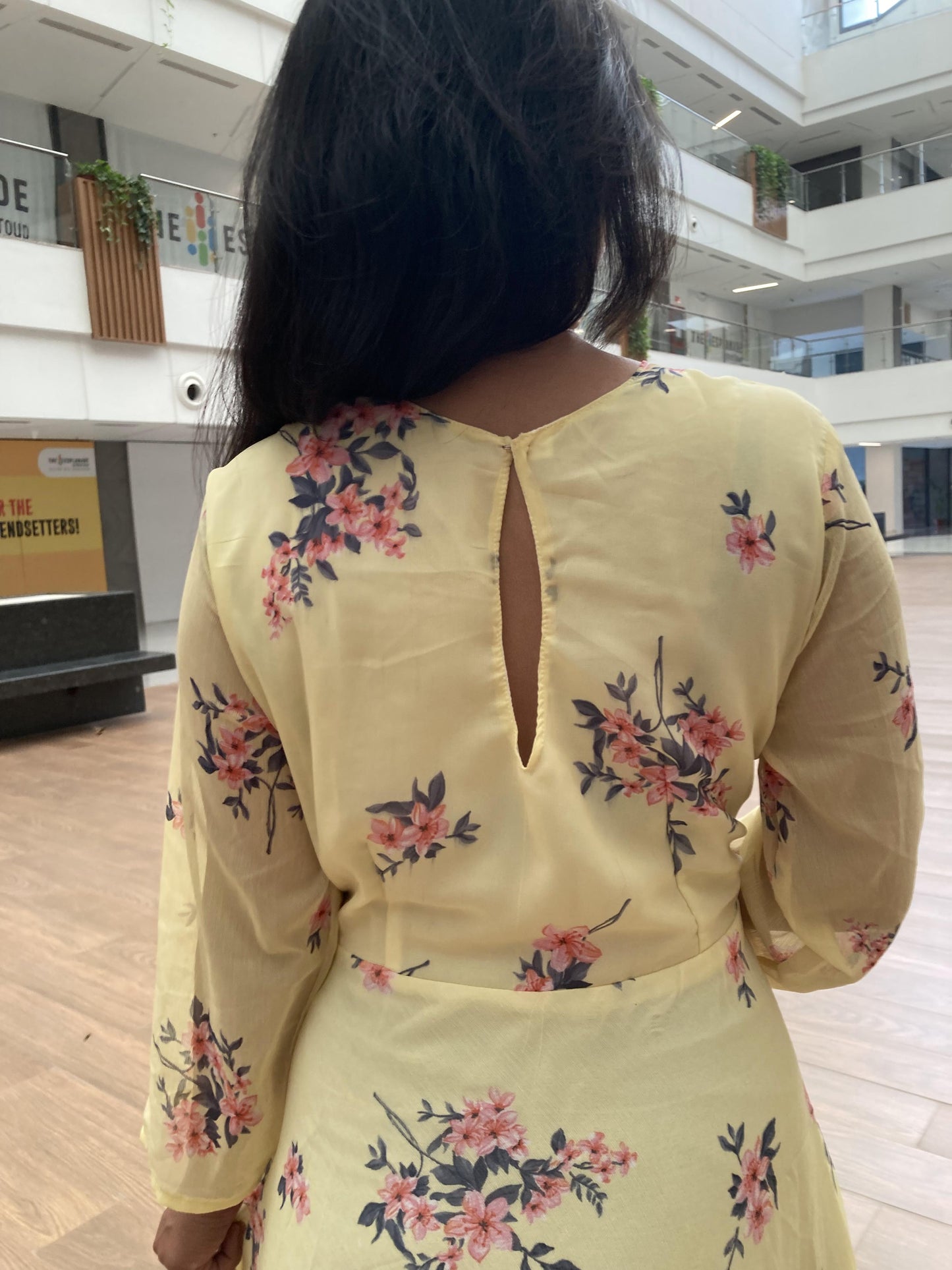 Yellow long cape Dress