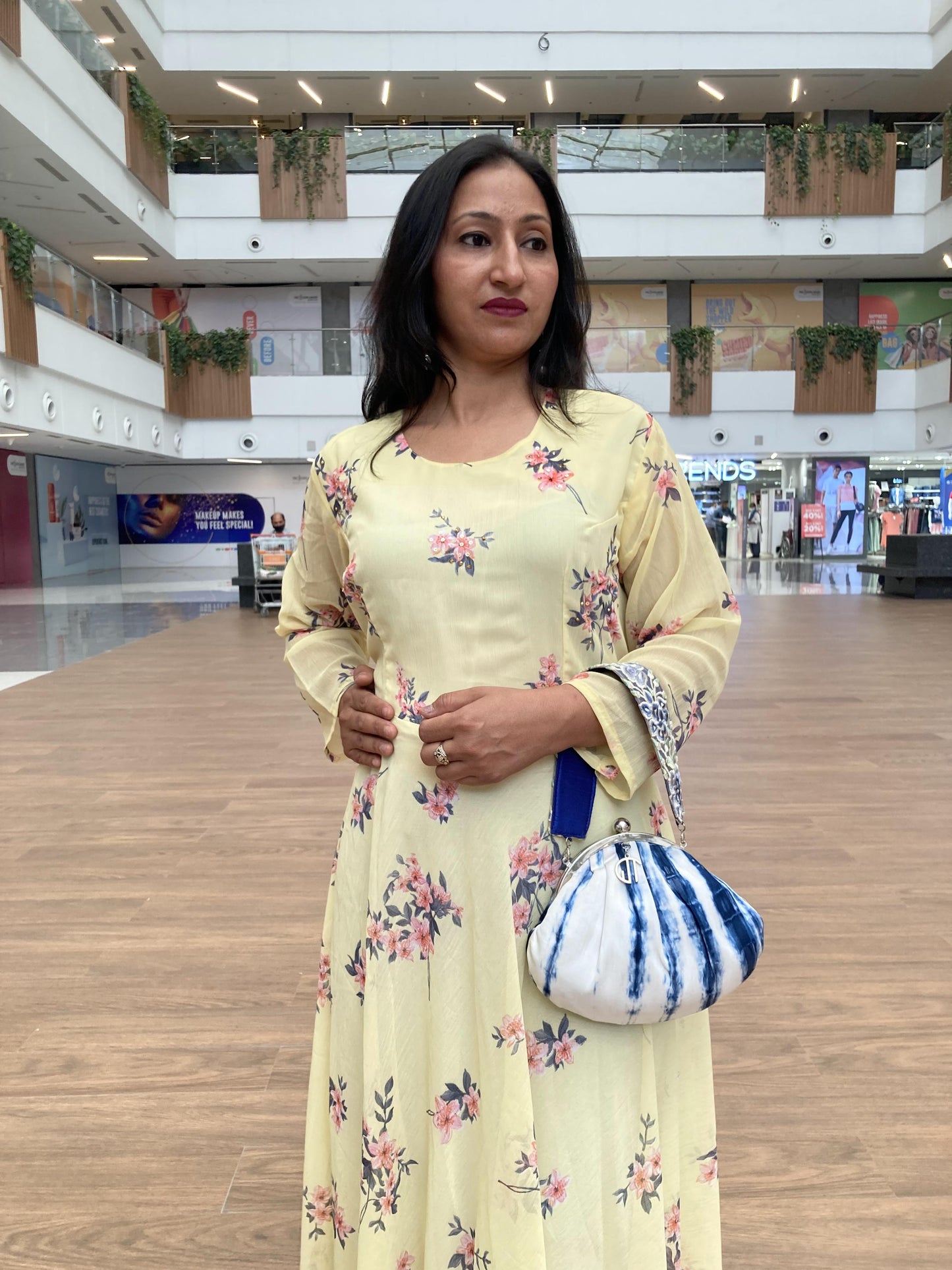 Yellow long cape Dress