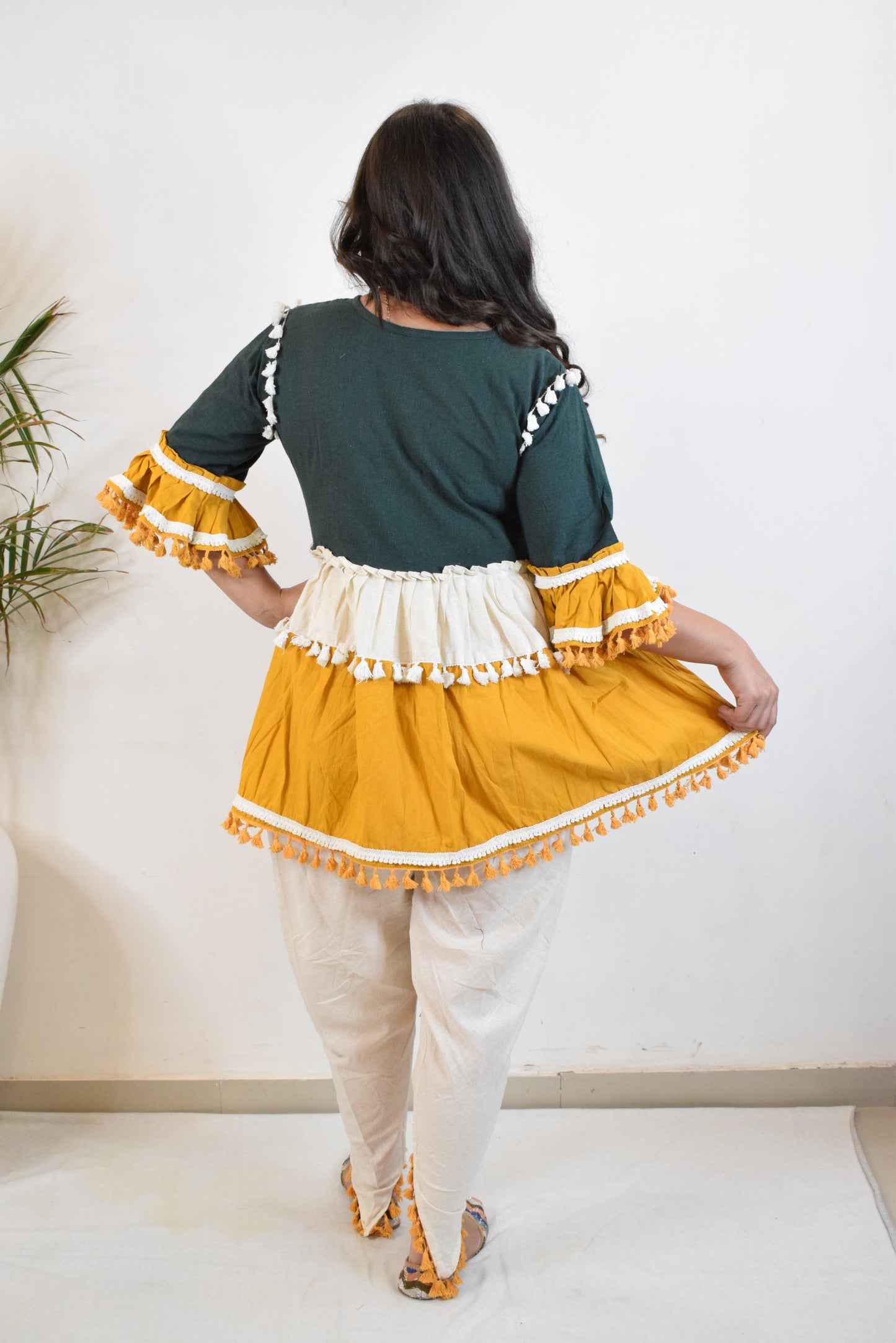 Mustard Dandiya Dress