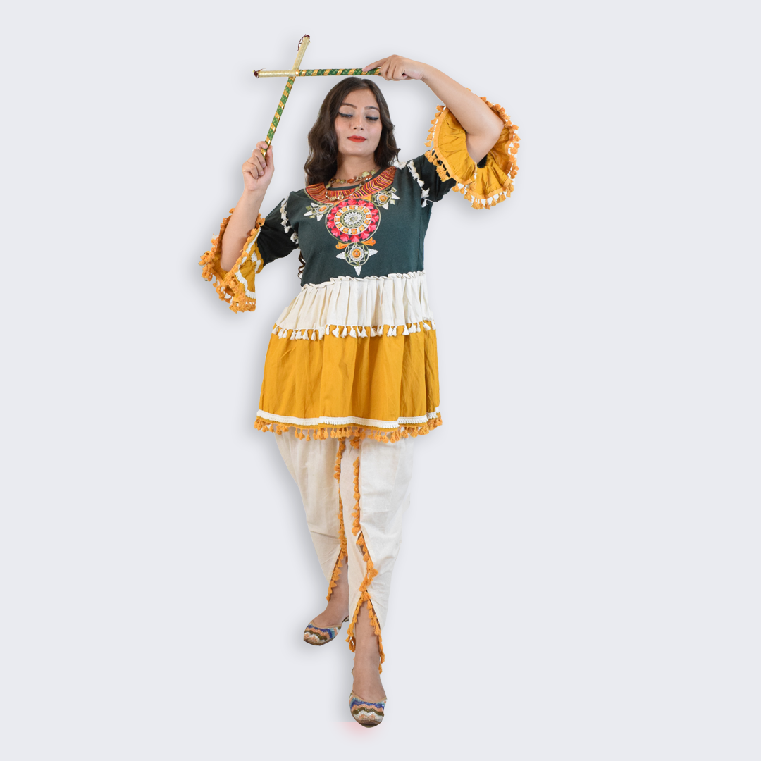 Mustard Dandiya Dress