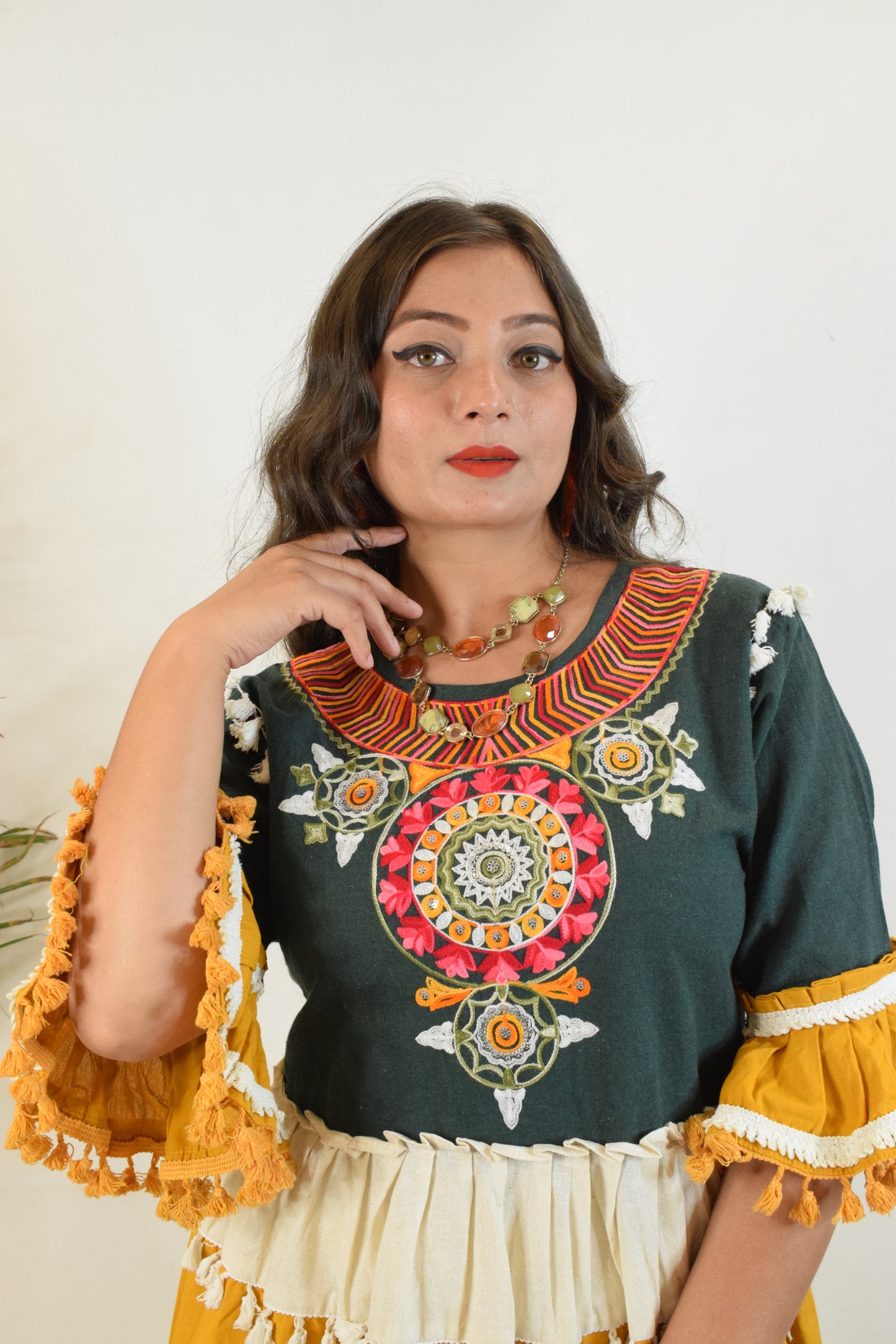 Mustard Dandiya Dress