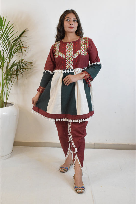 Maroon Dandiya Dress