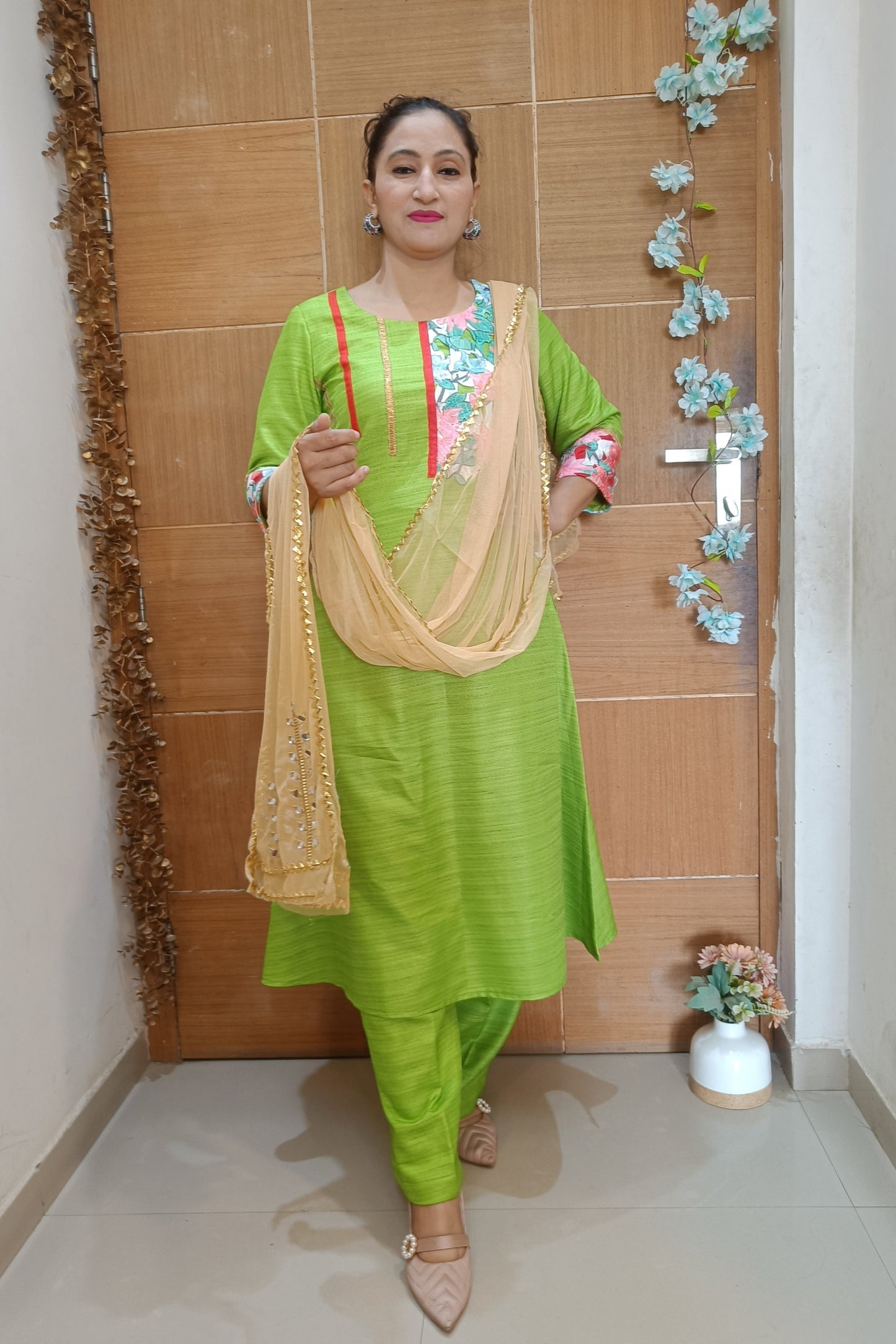 New Green A- line (Set of 3) Suit Set