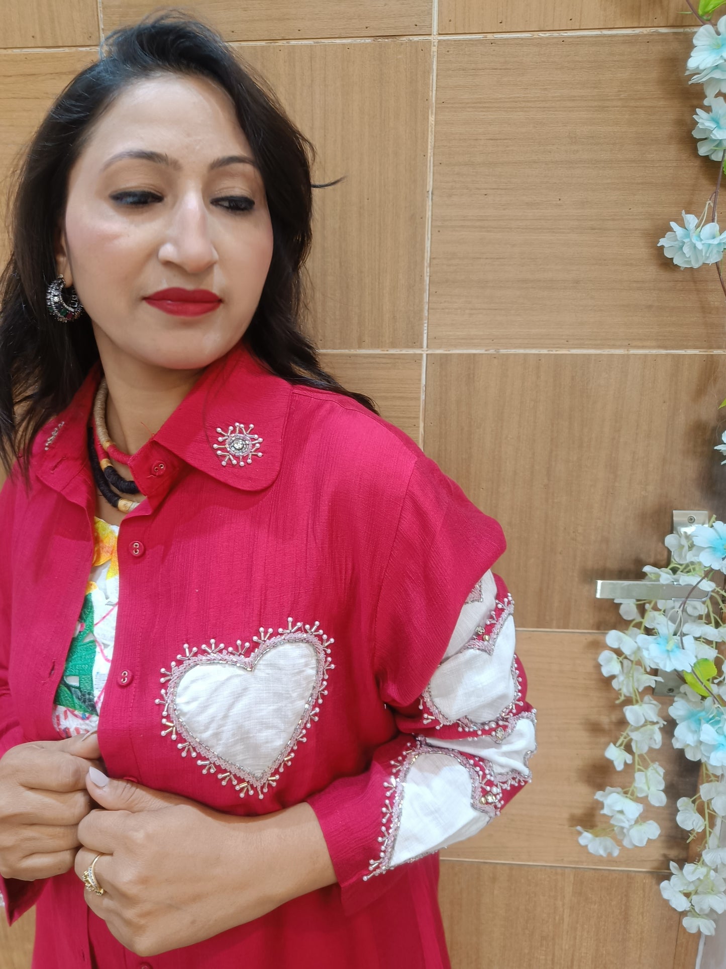 Sufia Red christmas Co-ord Set