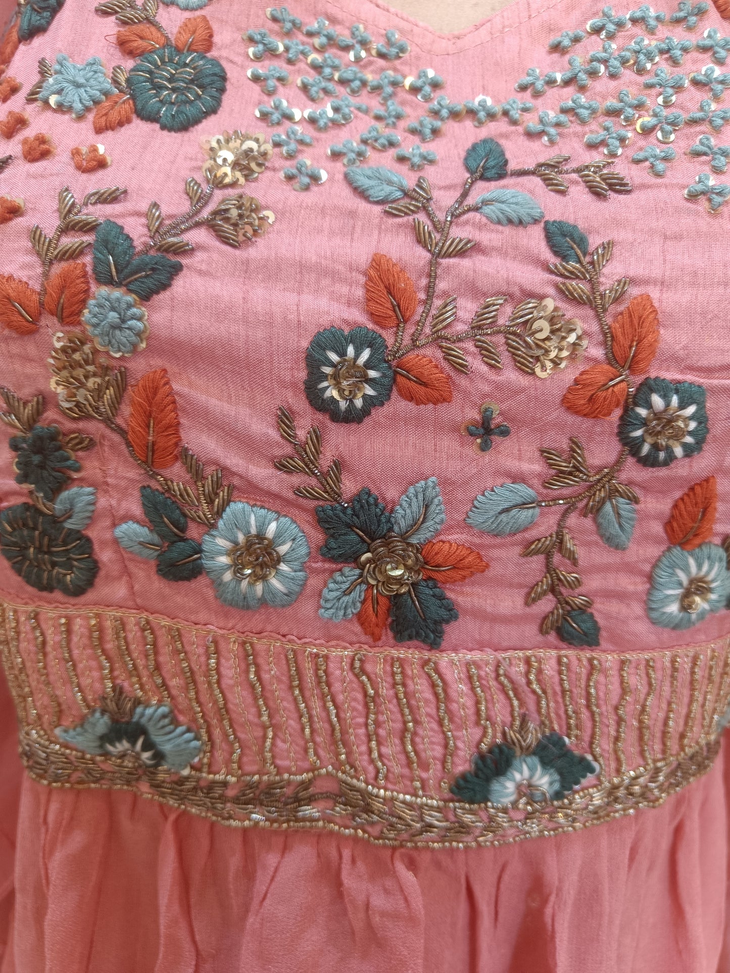 Blue Indowesten Party Wear Lehanga Set