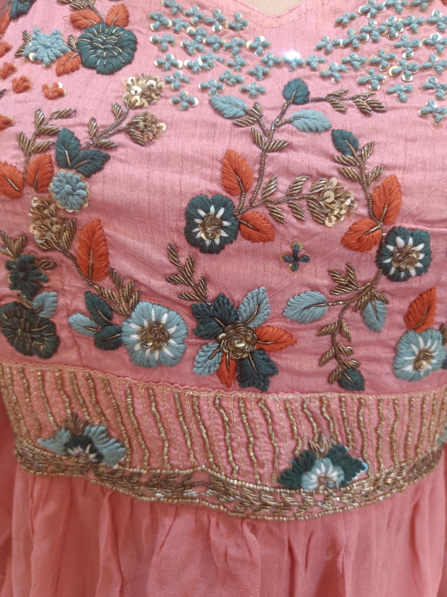 Blue Indowesten Party Wear Lehanga Set