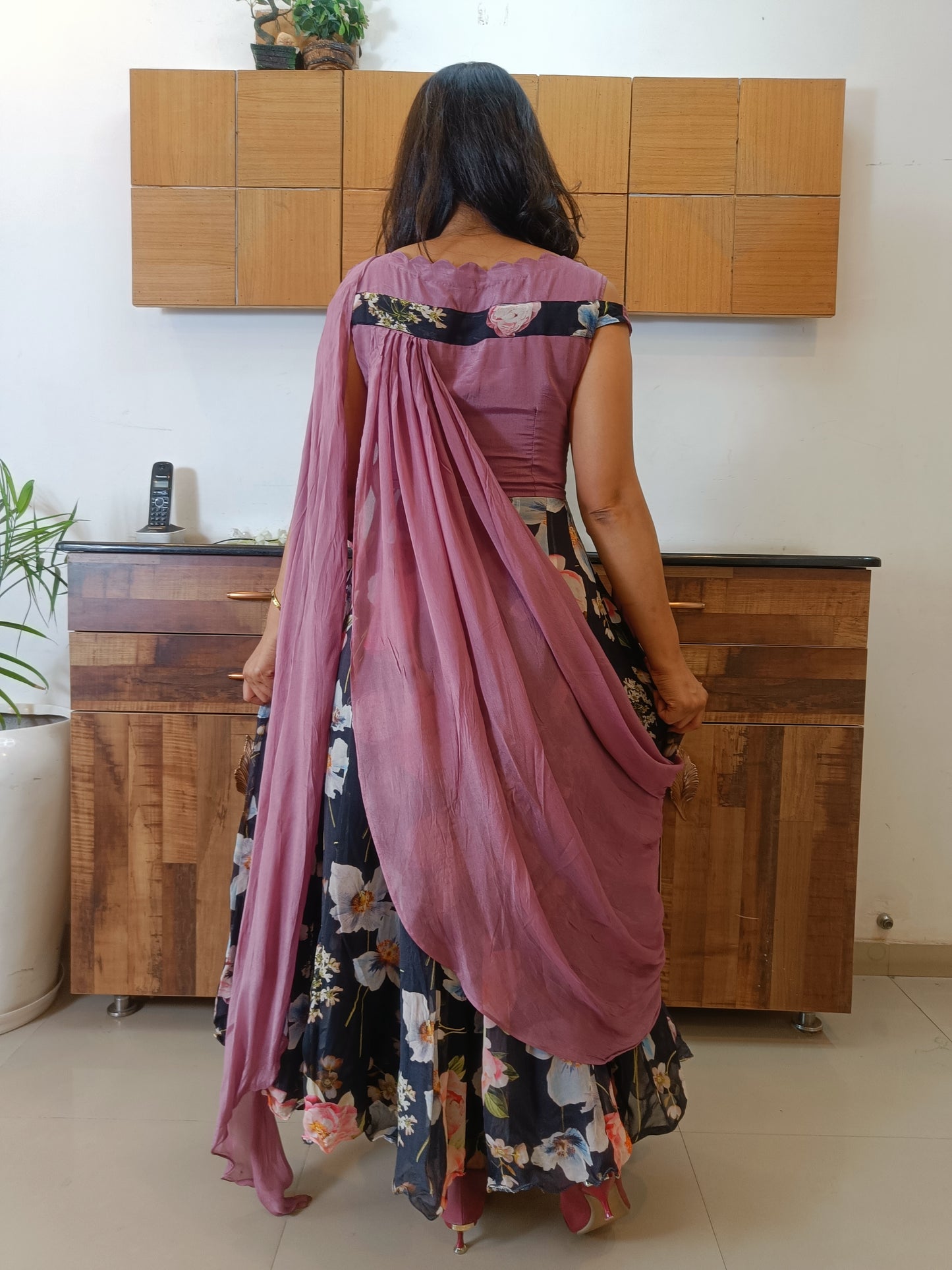 Bela Blue & Purple Indowestern Dress