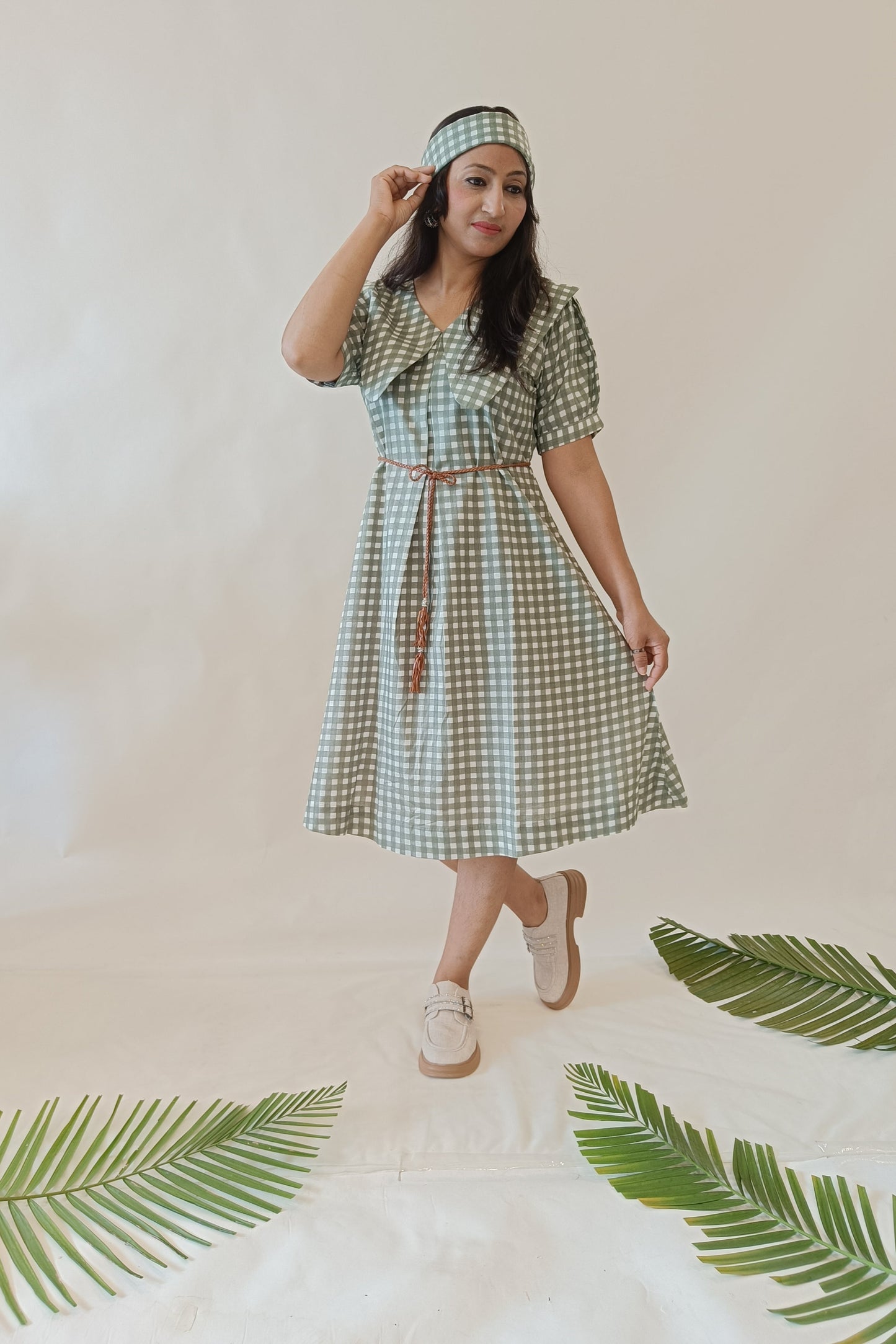 Magic Green Pure Cotton Middy Dress