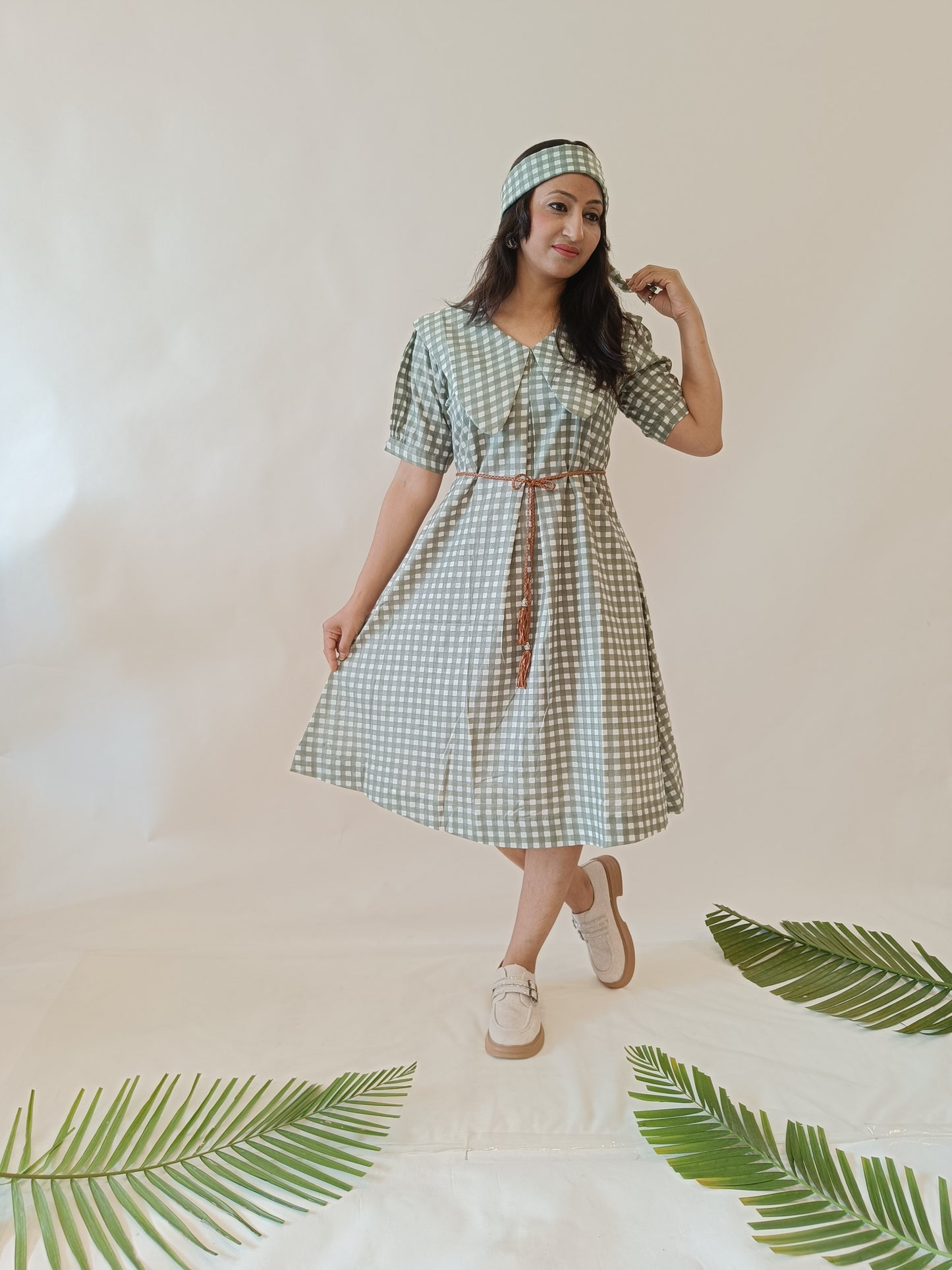 Magic Green Pure Cotton Middy Dress