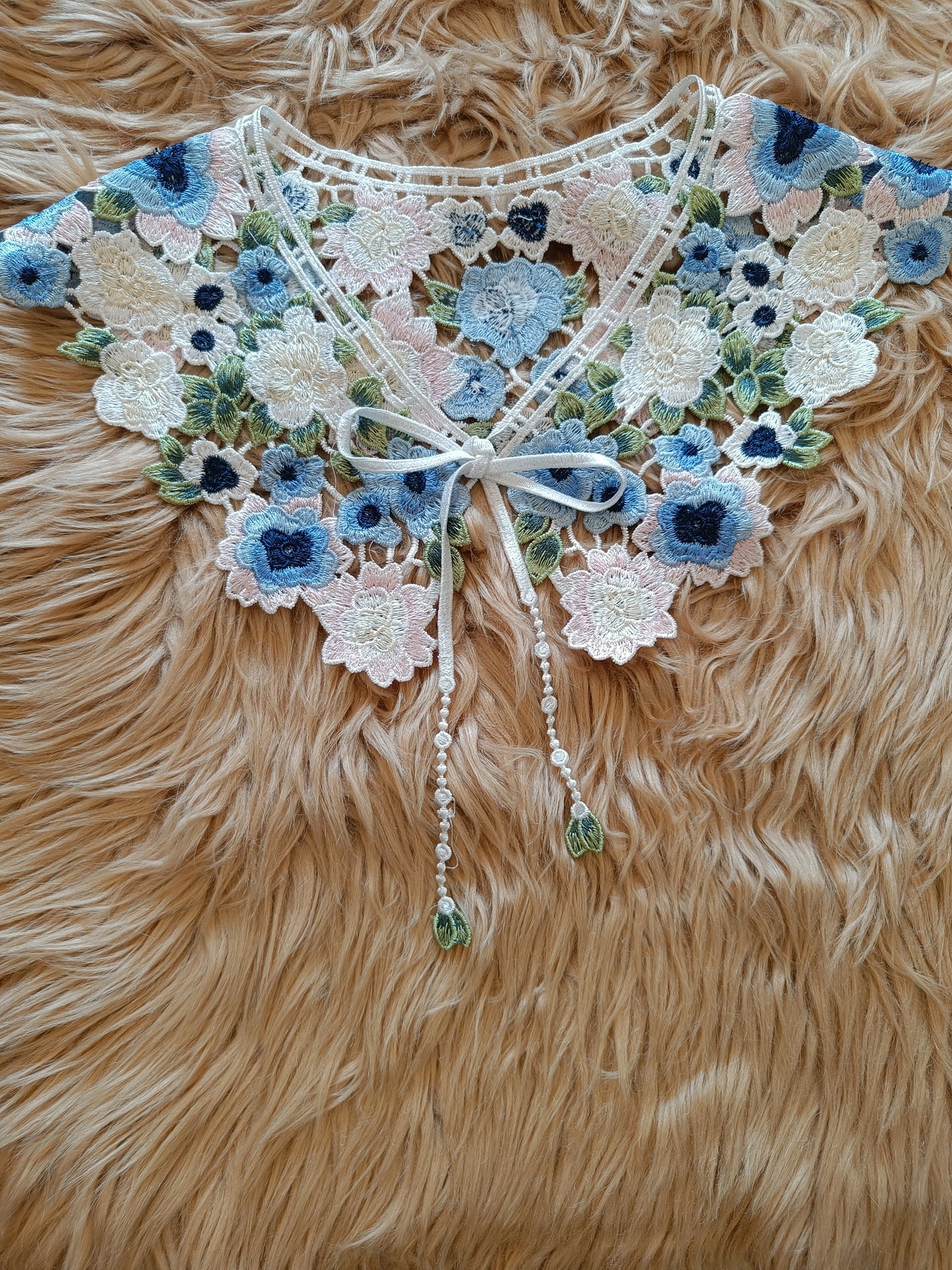 Blue Crochet Collar