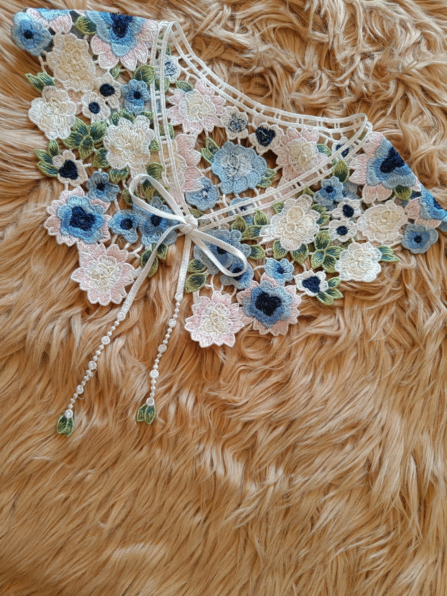 Blue Crochet Collar