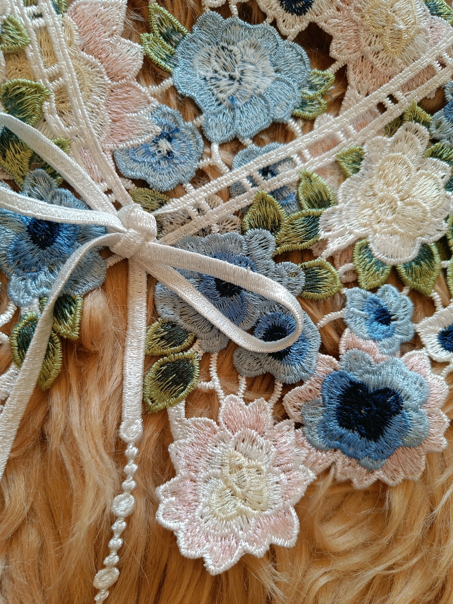 Blue Crochet Collar