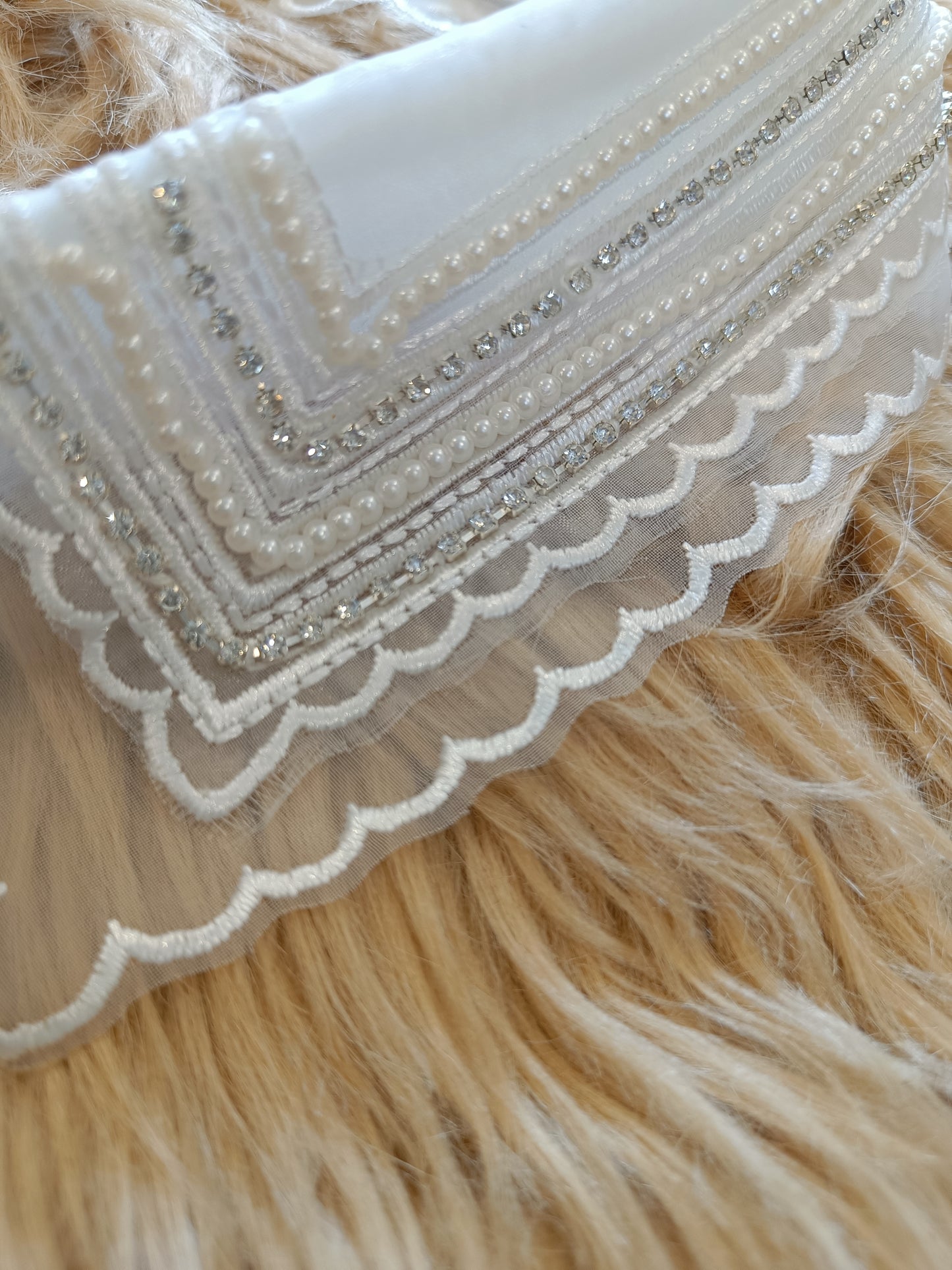 White tissue Embroidered Detachable collar