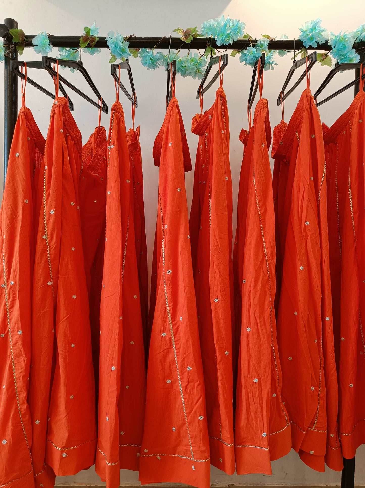 Chandni Orange Pure Cotton Skirt