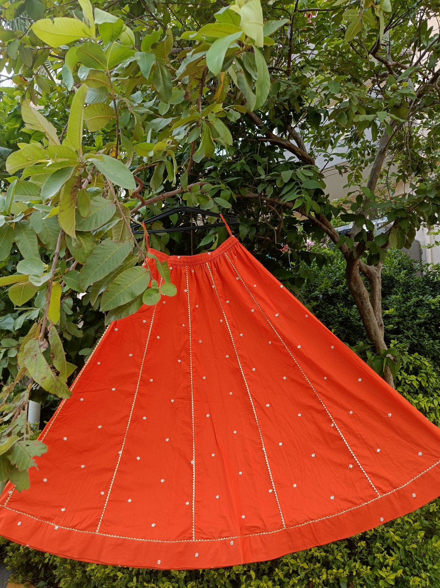 Chandni Orange Pure Cotton Skirt