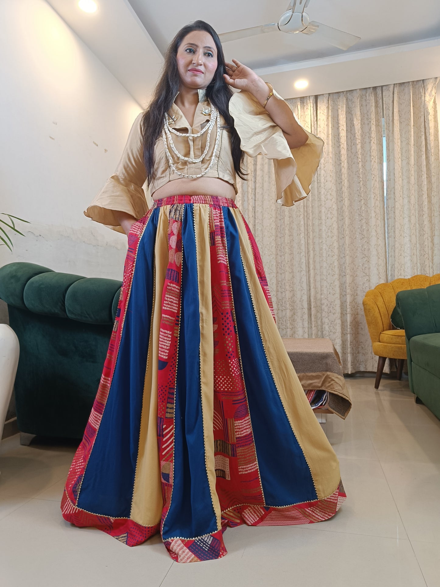 Chandni Blue cotton Skirt
