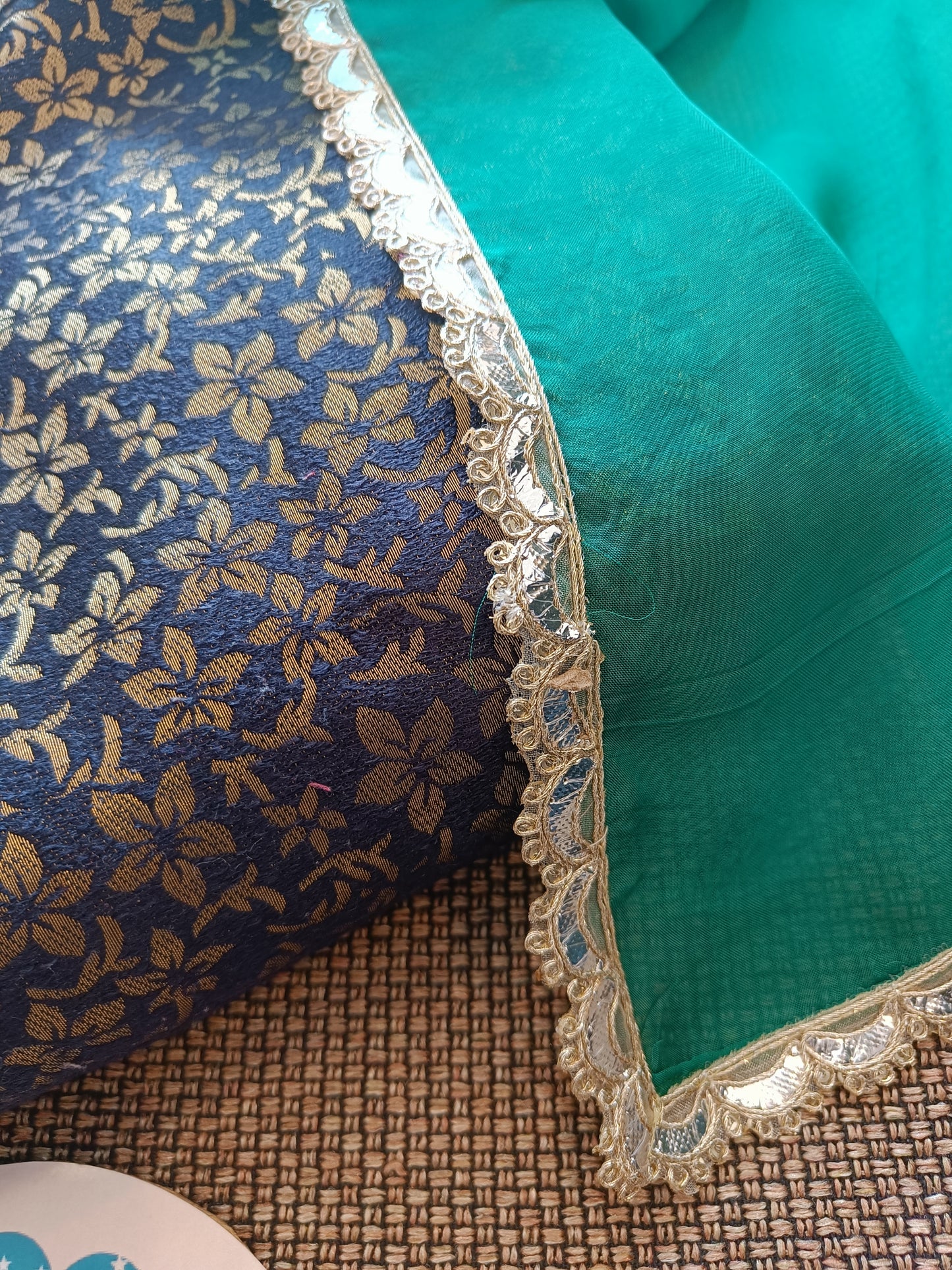 Black-Green Brocade Sharara Suit Set