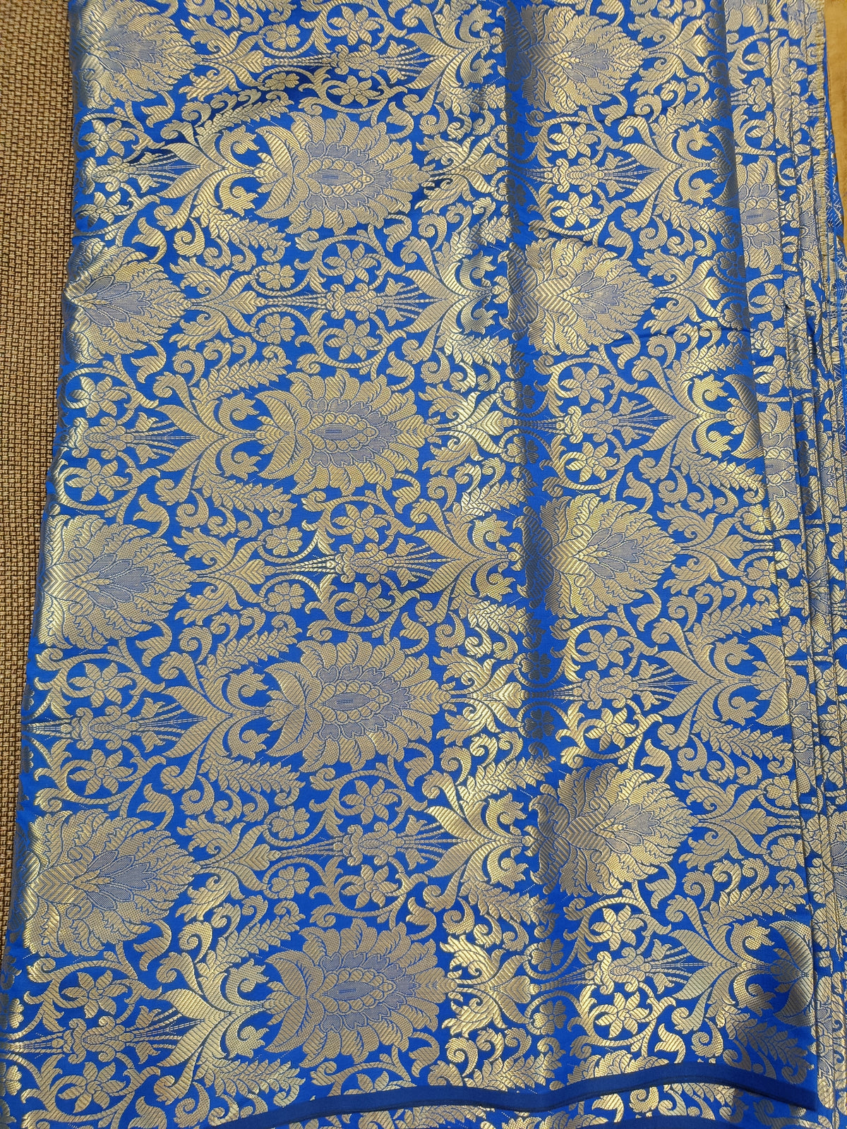 Blue-Rust Brocade Sharara Suit Set