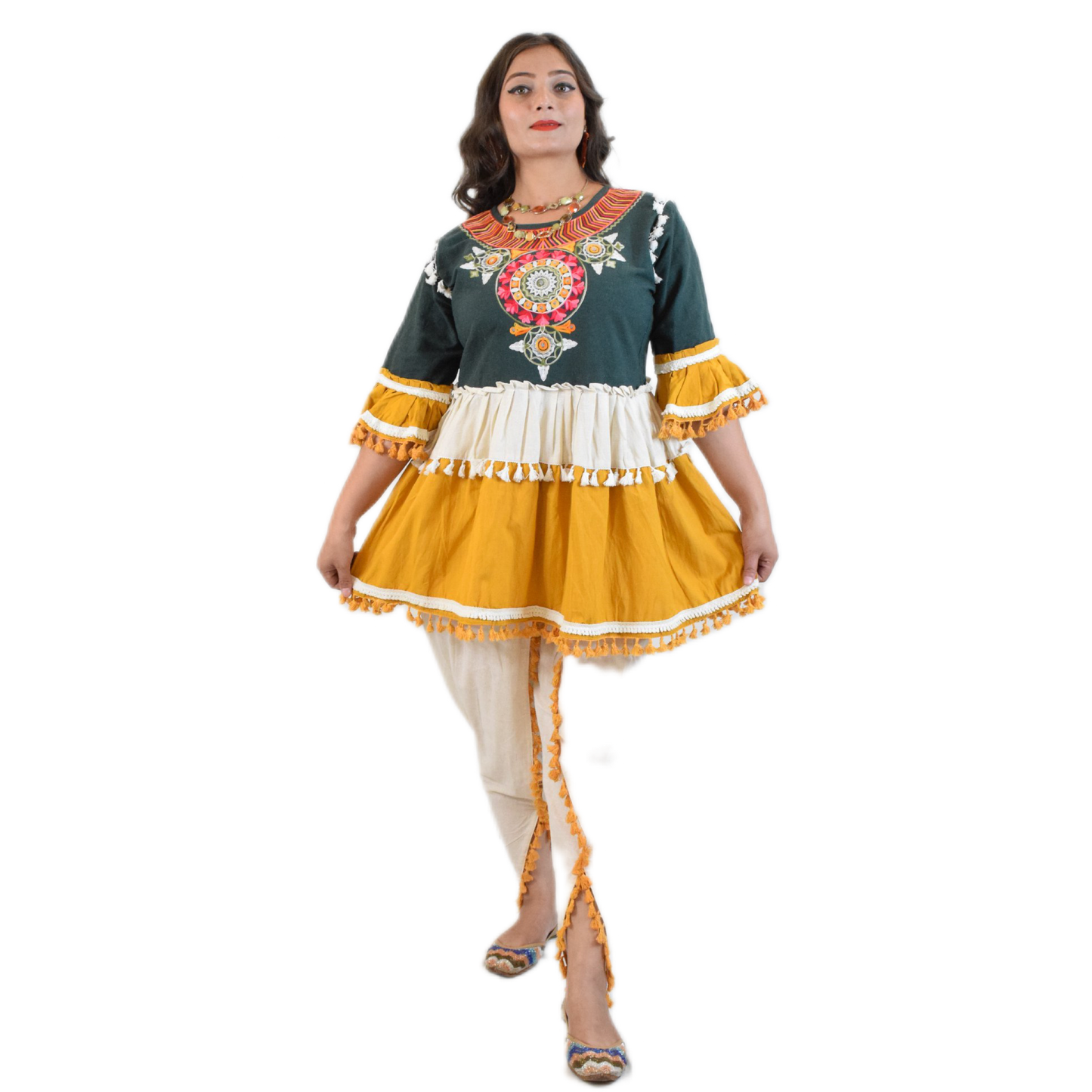 Mustard Dandiya Dress