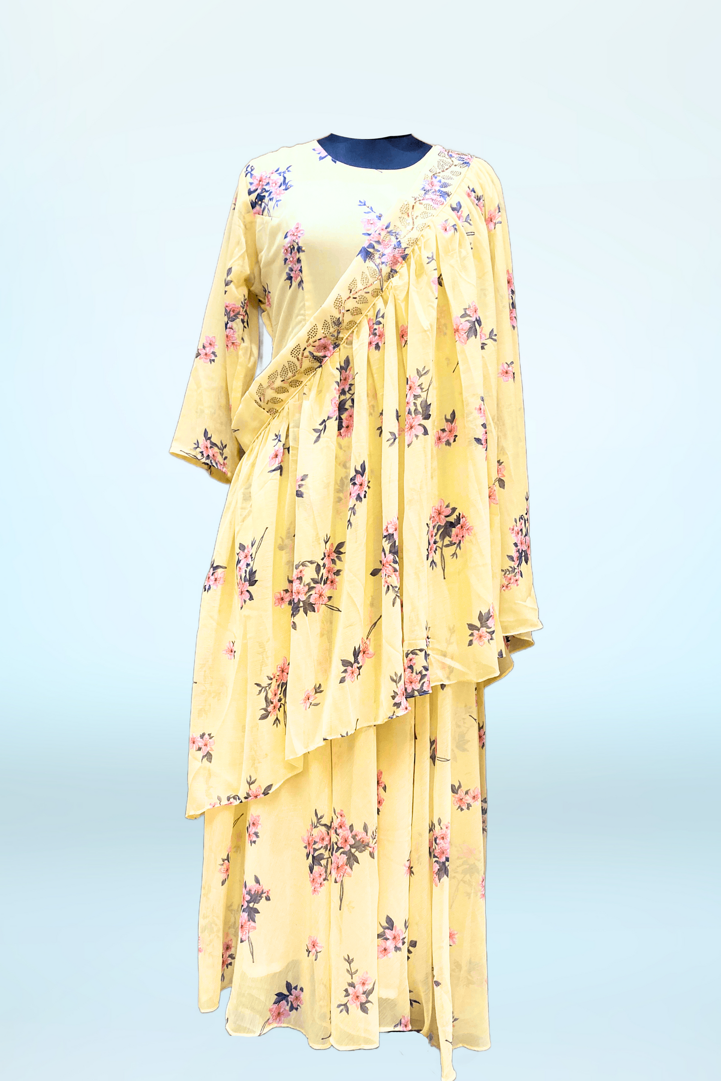 Yellow long cape Dress
