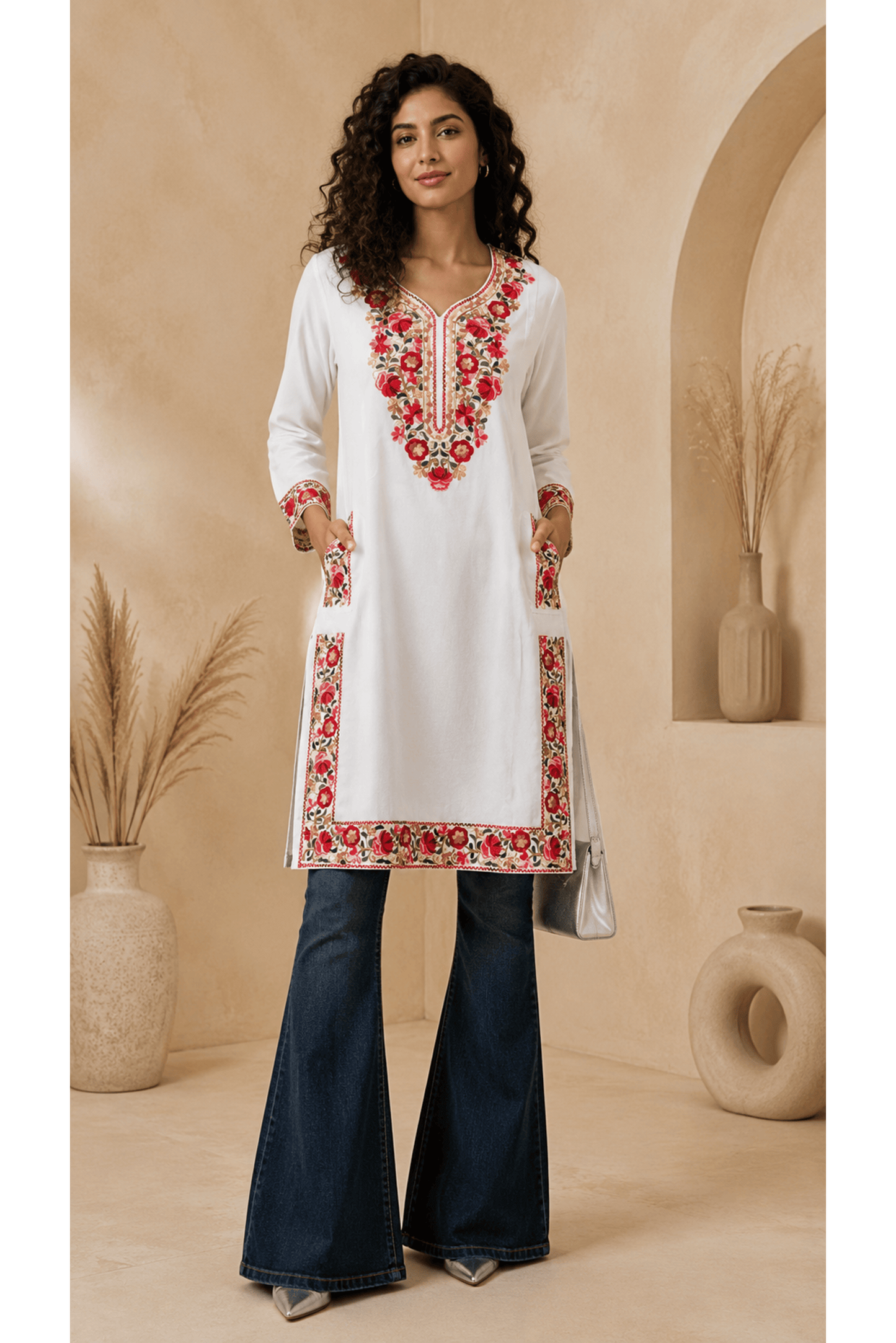 Smoke Grey Kashmiri Phiran Kurta