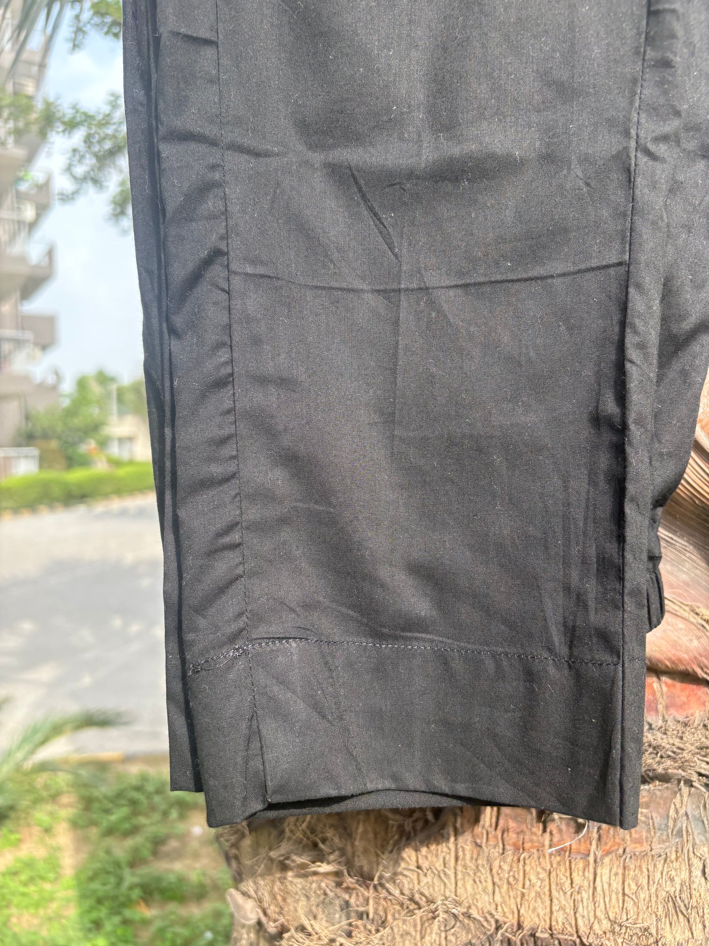 Ivory and Black Pure Cotton Anti-Fit Suit Set