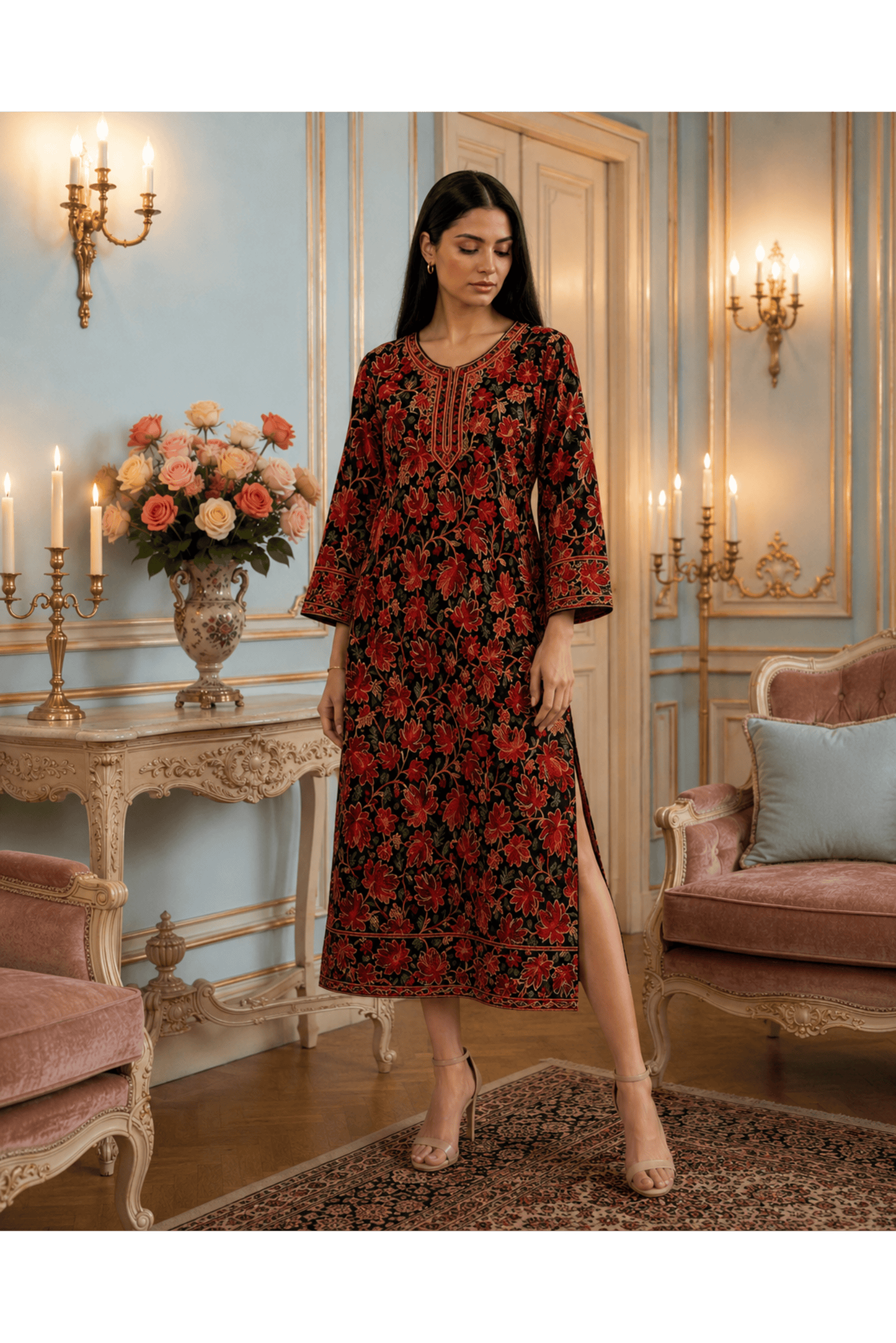 Gulzaar Black Kashmiri Embroidery Kurti