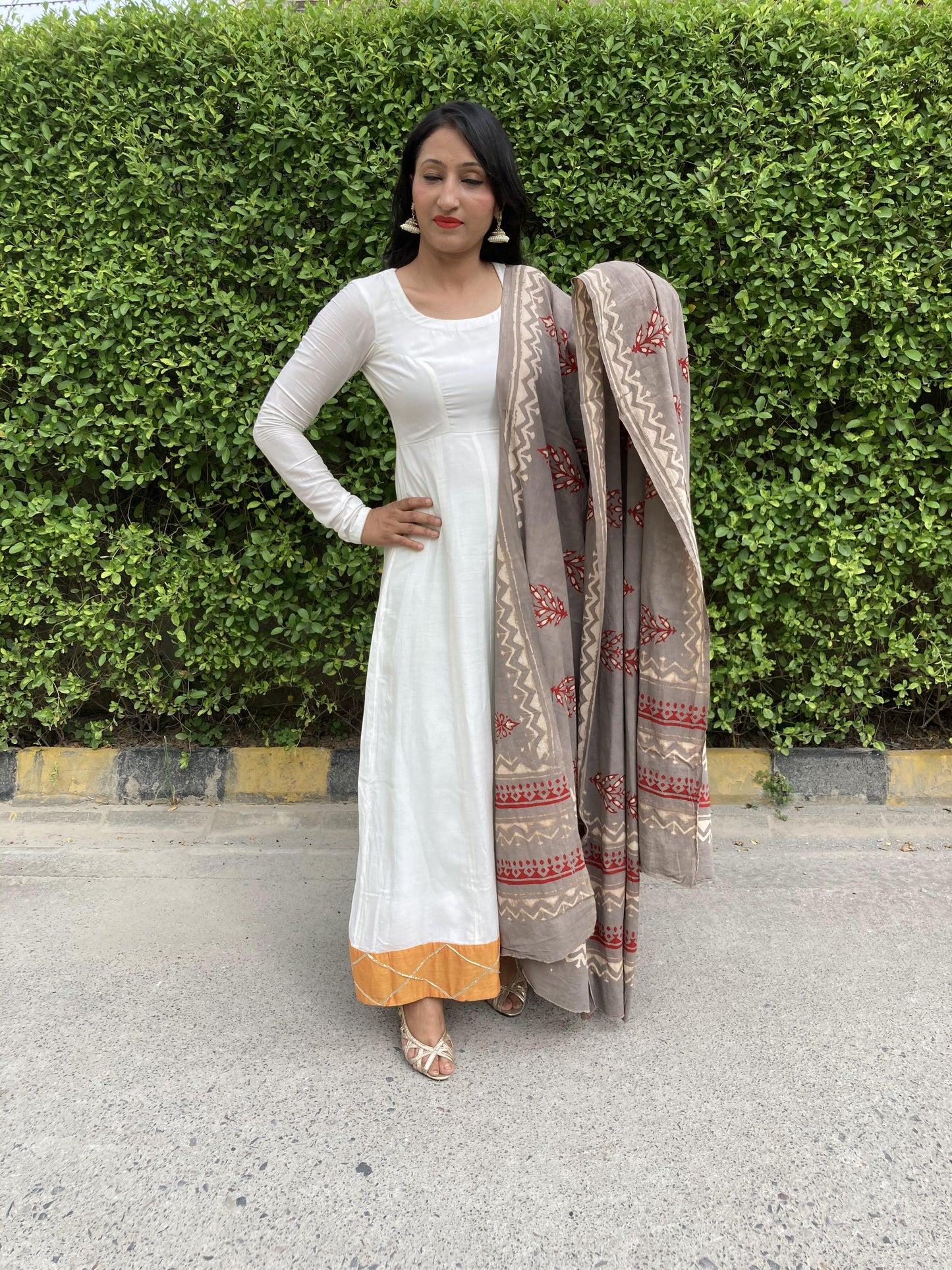 Brown Ethnic Cotton Dupatta