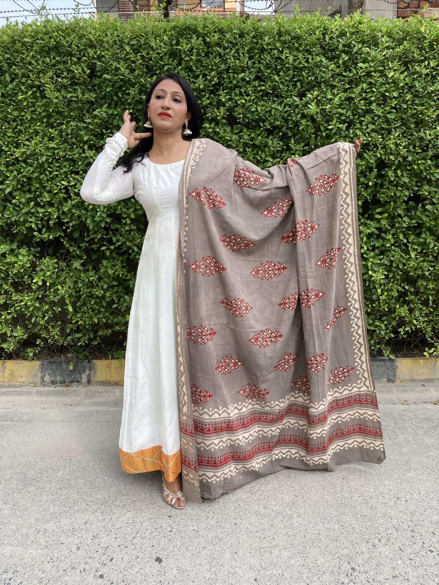 Brown Ethnic Cotton Dupatta