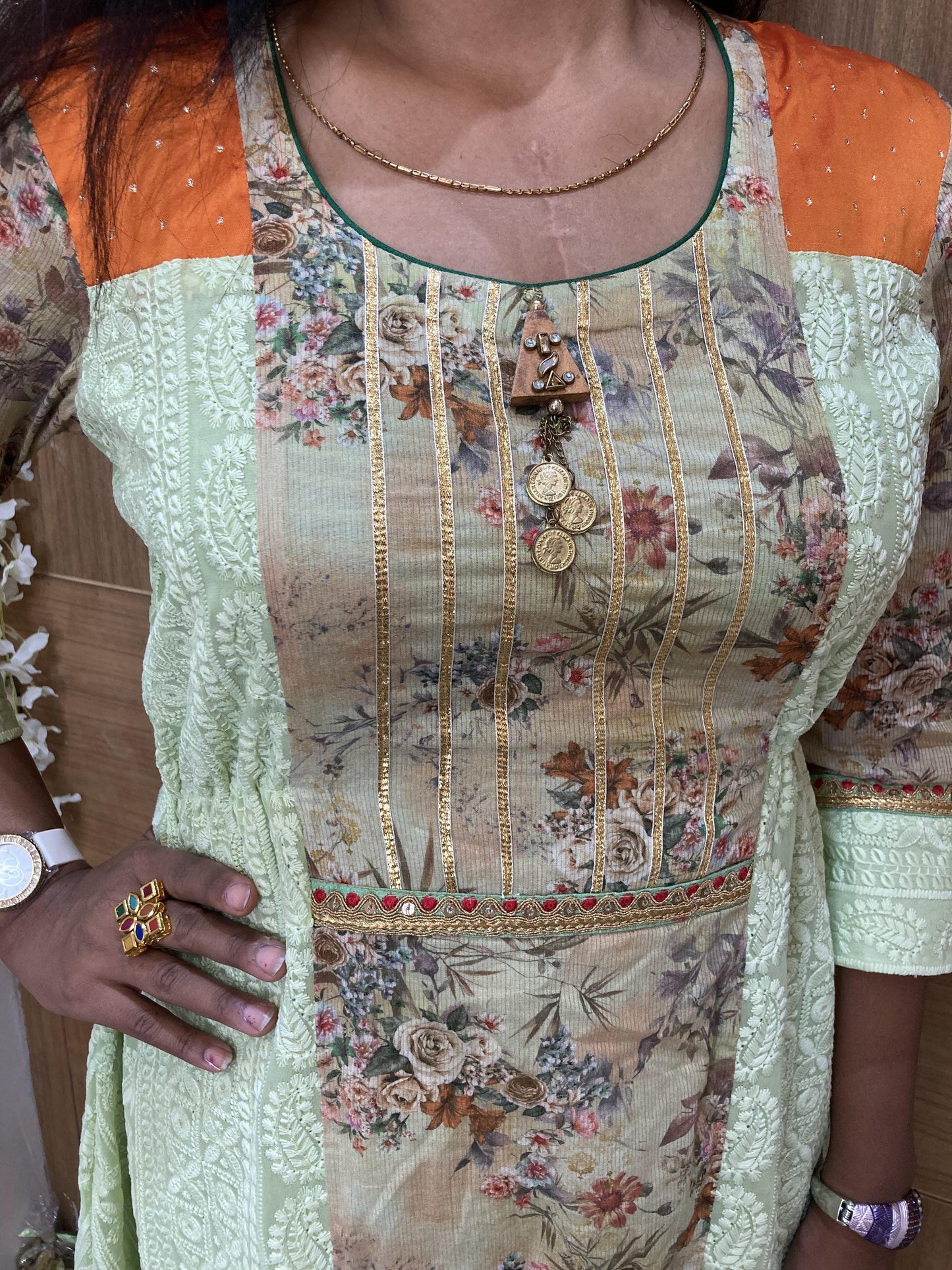 Mint Green Designer kurti Set