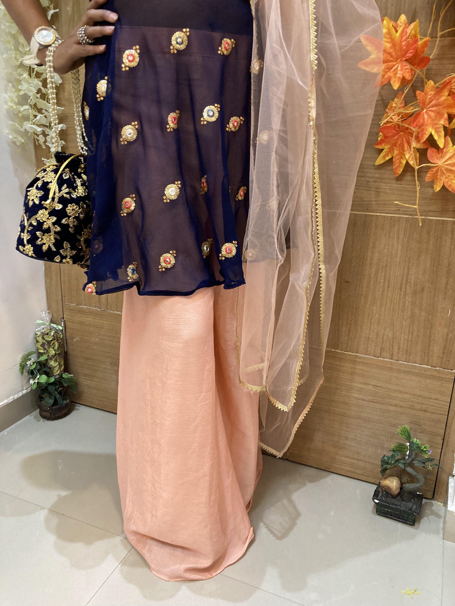 Blue Plazo Dress Suit Set