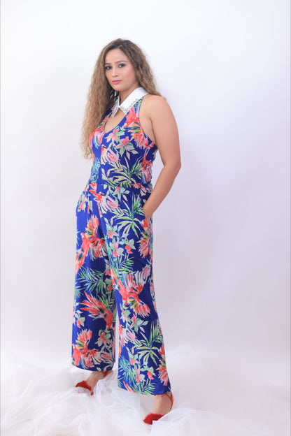 Blue Designer Jump Suit solitaire collar( Set of 2)