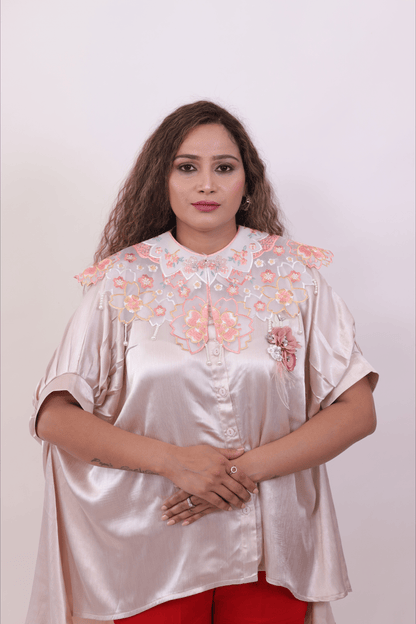 Dusty Pink Designer Detachable Cape