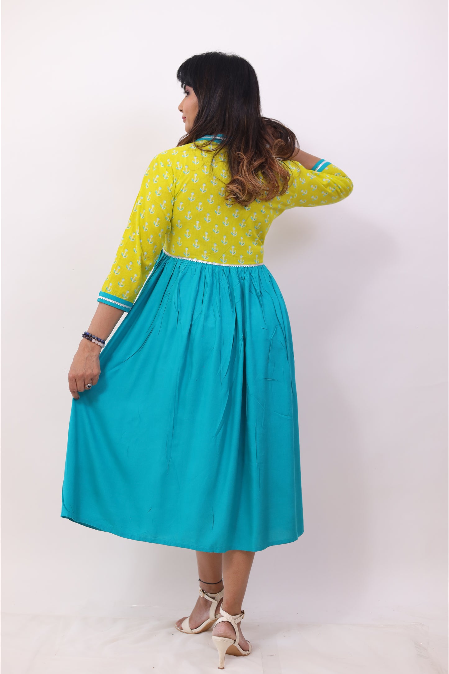 Pine Green fusion designer middy dress