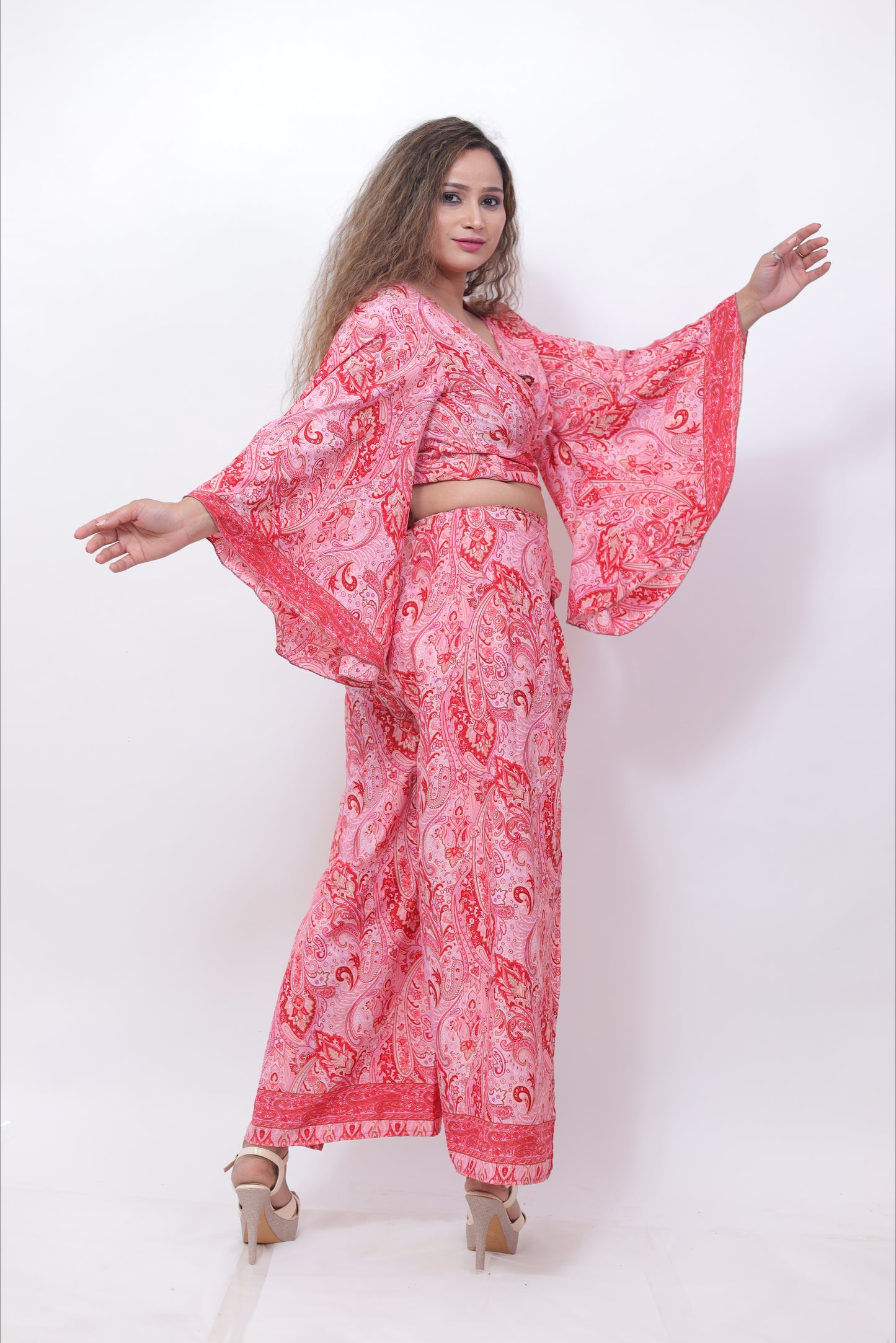 Pink Beach wear (Set of 2) Co-ord Set