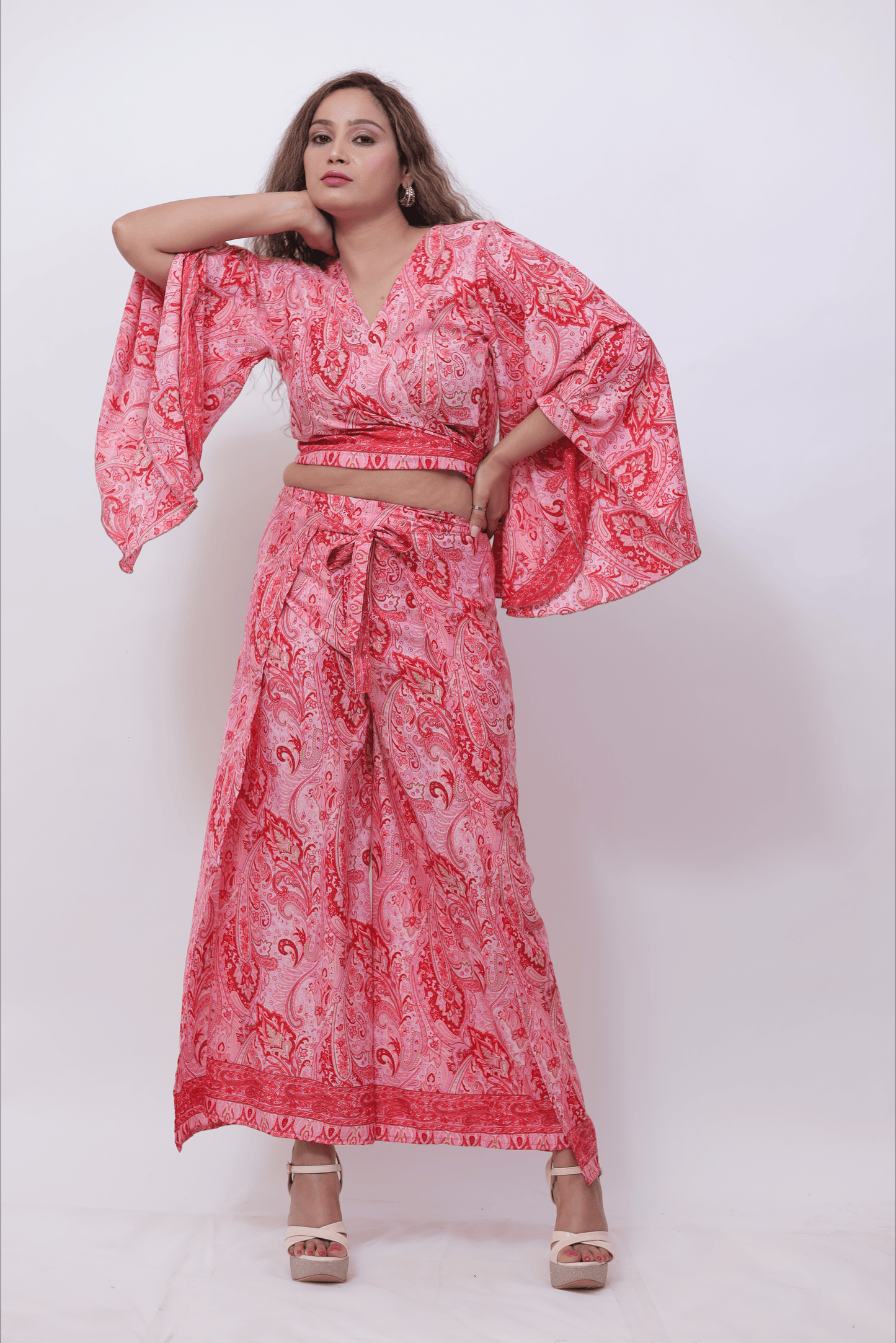 Pink Beach wear (Set of 2) Co-ord Set