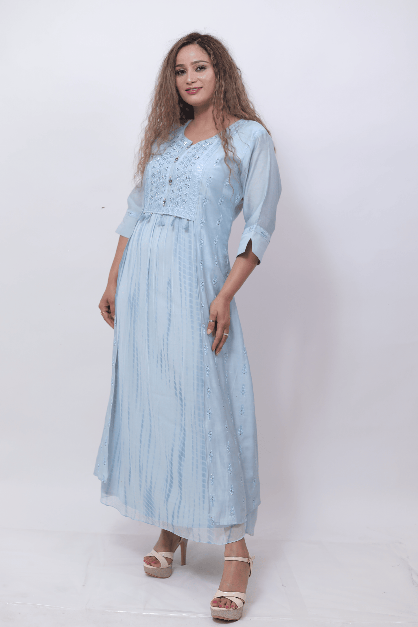 ICE Blue Zirconia Anarkali Dress