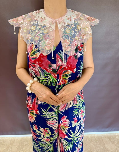 Baby  Pink Designer Detachable Cape