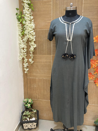 Grey one Side Kaftan Dress