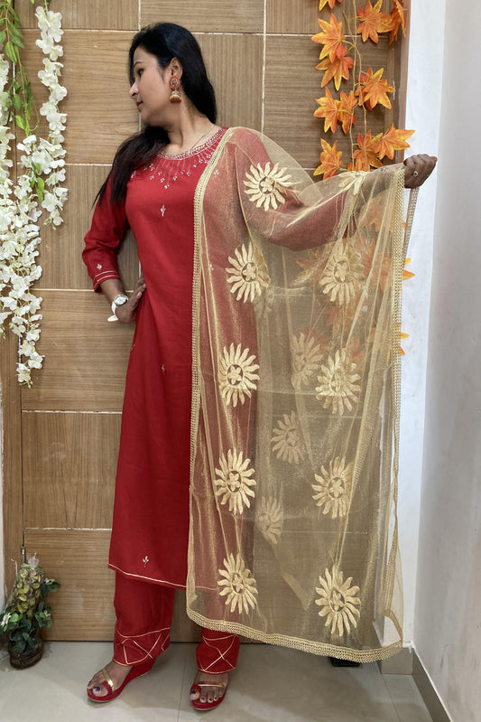 Golden Chakarika Designer Dupatta
