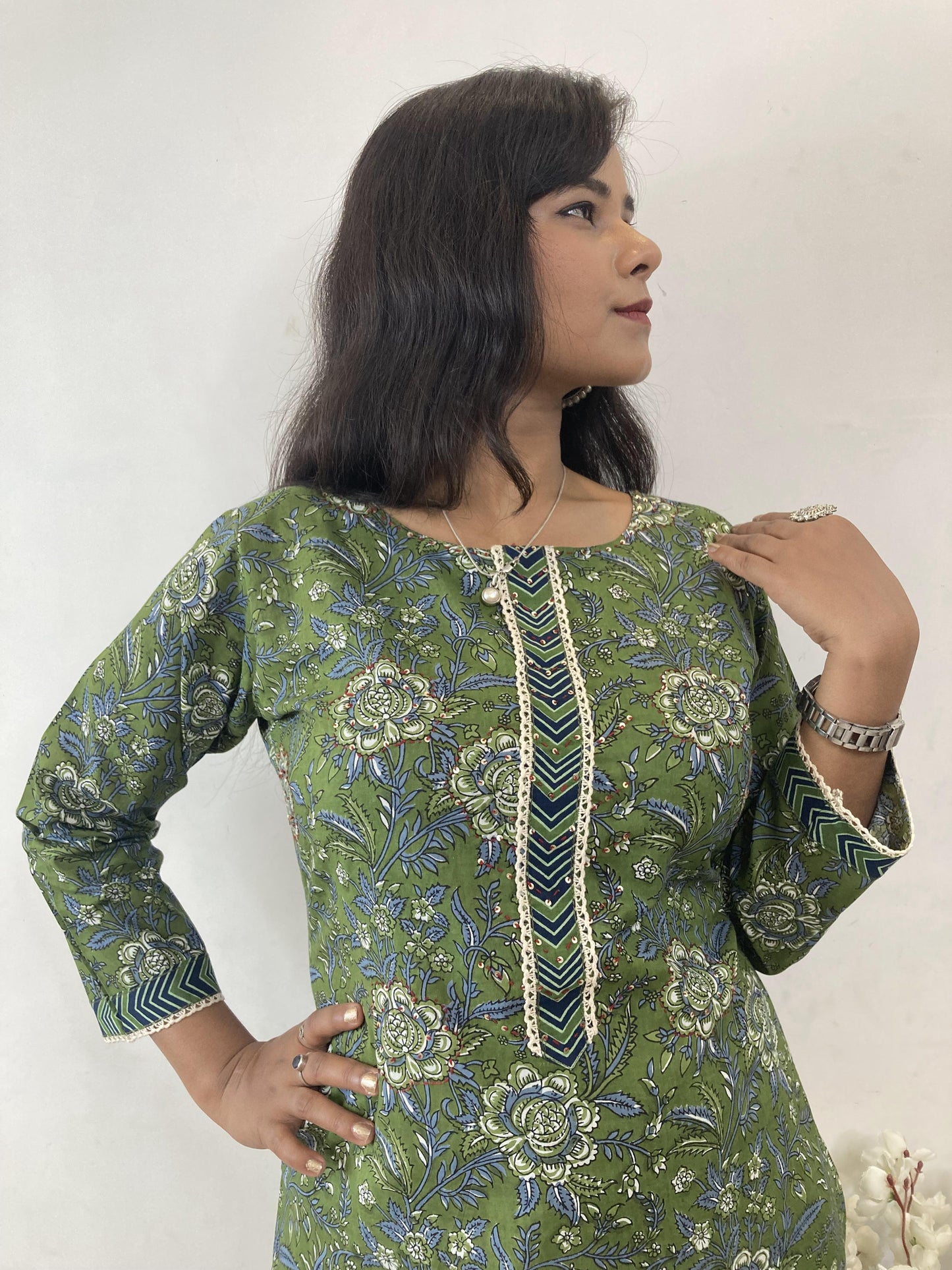 Forest Green Embroidered (set of 3) suit set