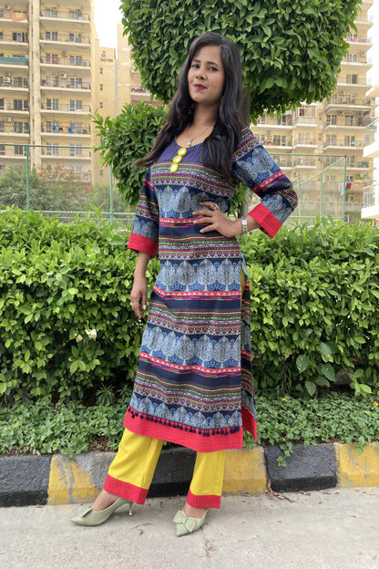 Blue printed Pure cotton (set of 2) suit set