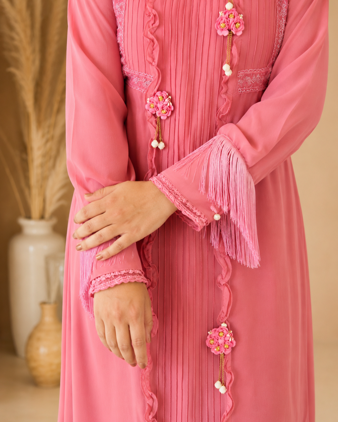 Baby Pink Pakistani Style Kurta Set