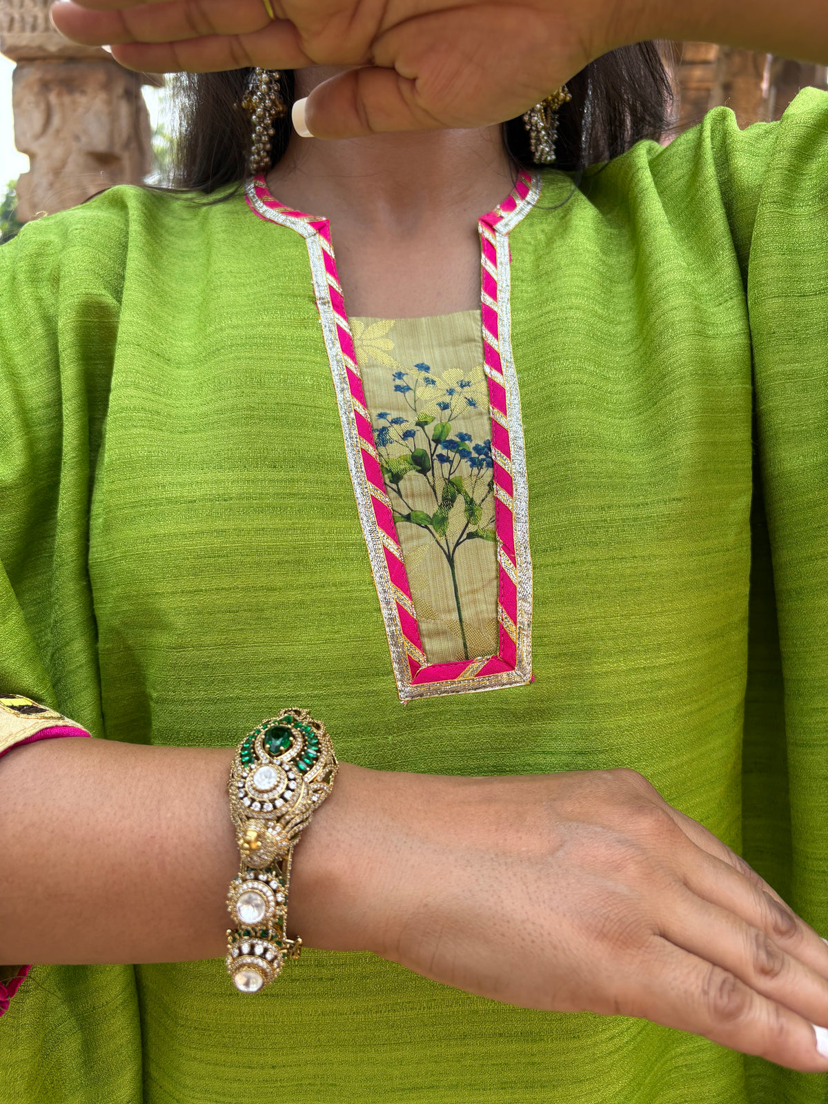 Rangraaz Green Antifit Semi Silk  Suit Set (Set of 2)