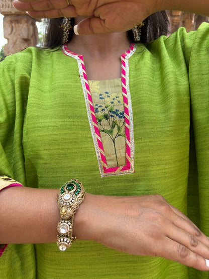 Rangraaz Green Antifit Semi Silk  Suit Set (Set of 2)