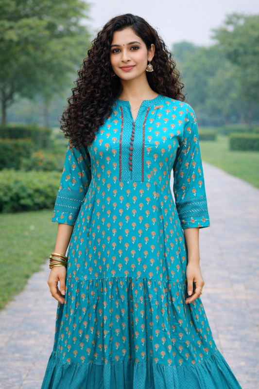 Phiroji Potli Button Anarkali Dress