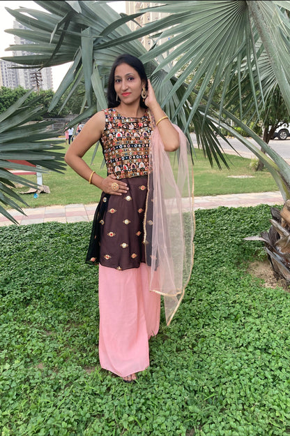 Black Plazo Suit Dress